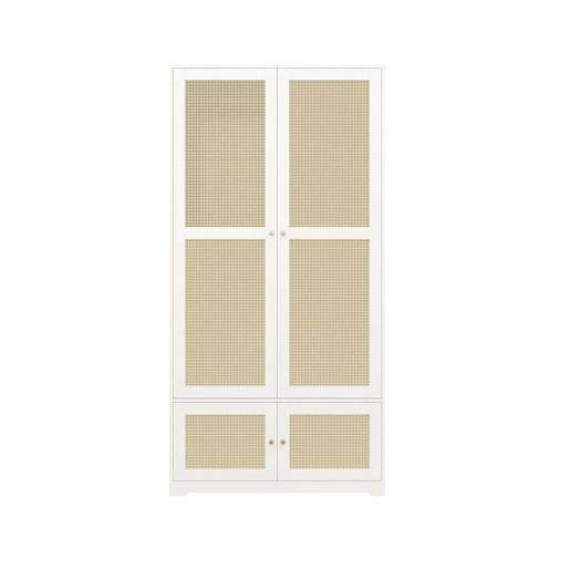 Roupeiro de 2 portas 90x48x180 cm - barra e prateleiras, MDF e frentes lacadas - Branco Roupeiro de 2 portas 90x48x180 cm - barra e prateleiras, MDF e frentes lacadas - Branco