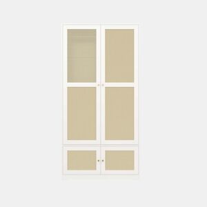 Roupeiro de 2 portas 90x48x180 cm - barra e prateleiras, MDF e frentes lacadas - Branco