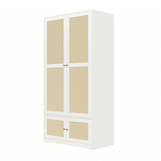 Roupeiro de 2 portas 90x48x180 cm - barra e prateleiras, MDF e frentes lacadas - Branco Roupeiro de 2 portas 90x48x180 cm - barra e prateleiras, MDF e frentes lacadas - Branco