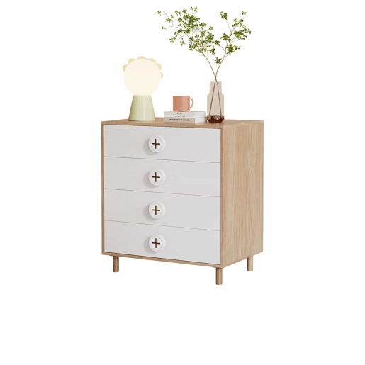 Conjunto de roupeiro - roupeiro + cómoda + mesas de cabeceira, conjunto de mobiliário de quarto, painéis lacados e aglomerado - branco