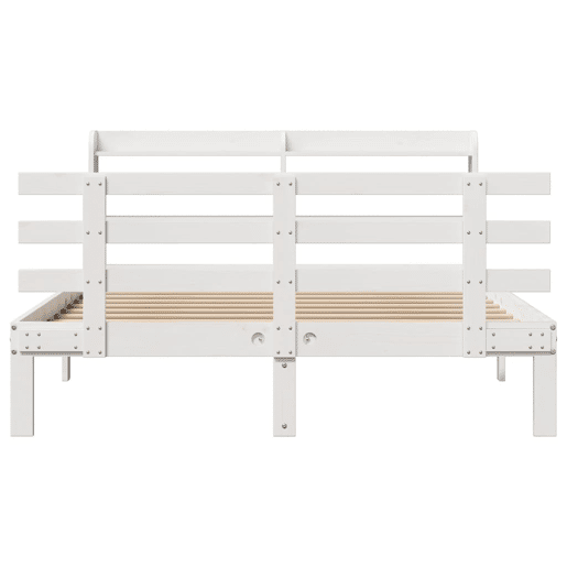 Estrutura De Cama Dupla para adultos c cabeceira - 140x200 cm branco Estrutura De Cama Dupla para adultos c cabeceira - 140x200 cm branco