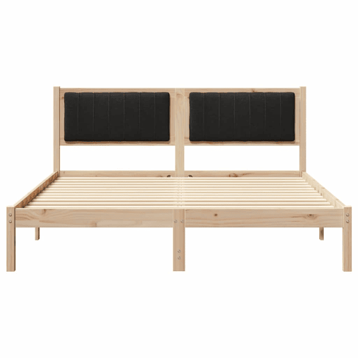 Estrutura de Cama de casal moderno com Cabeceira Estofada Preto 160 x 200 cm
