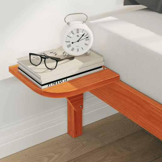 Estrutura de Cama de casal moderno com Mesas Laterais Marrom Cera 200 x 220 cm
