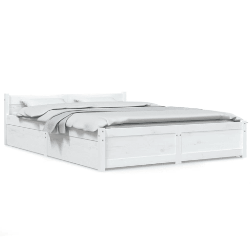 Estrutura de Cama de casal moderno c gavetas - 140x190 cm branco
