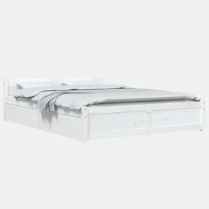 Estrutura de Cama de casal moderno c gavetas - 140x190 cm branco