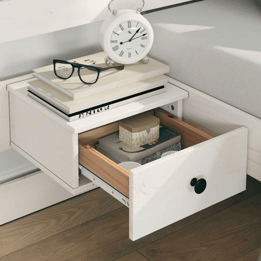 Estrutura da Cama de casal simple com cabeceira Branco 140 x 190 cm