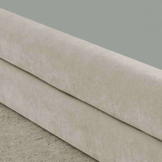 Cama individual 90x200 cm - Tecido chenille macio, encosto confortável, adequada para crianças - Bege