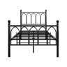 Cama metálica 90x200 - Cabeceira e pés vintage, LED, USB, arrumação debaixo da cama - Preto