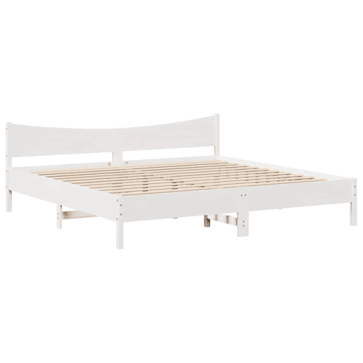 Estrutura de Cama de casal simple c gavetas 180x200 cm pinho maciça branco