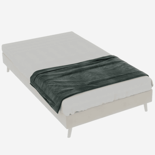 Cama minimalista moderna 90x200 - Base baixa, estilo moderno - Bege