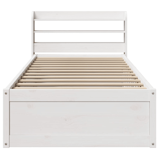 Estrutura de cama de solteiro para adultos c cabeceira 75x190 cm pinho maciço