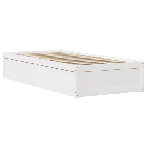 Estrutura de cama de solteiro para adultos c cabeceira 75x190 cm pinho maciço