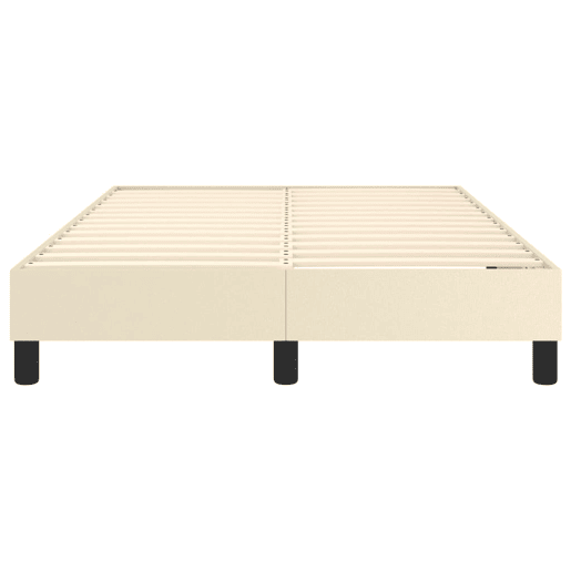 Estrutura de Cama de casal moderno com molas 120x200 cm couro artificial cor creme
