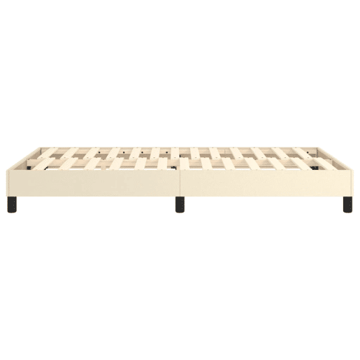 Estrutura de Cama de casal moderno com molas 120x200 cm couro artificial cor creme
