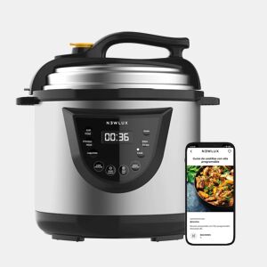 Fogão programável Chef Pot V110 Newlux 6L, 1000W, Programável 24h, Sistema Duopressure Negro