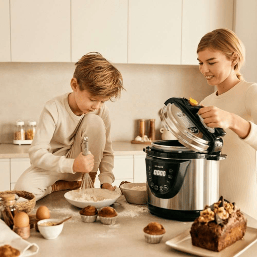 Fogão programável Chef Pot V110 Newlux 6L, 1000W, Programável 24h, Sistema Duopressure Negro
