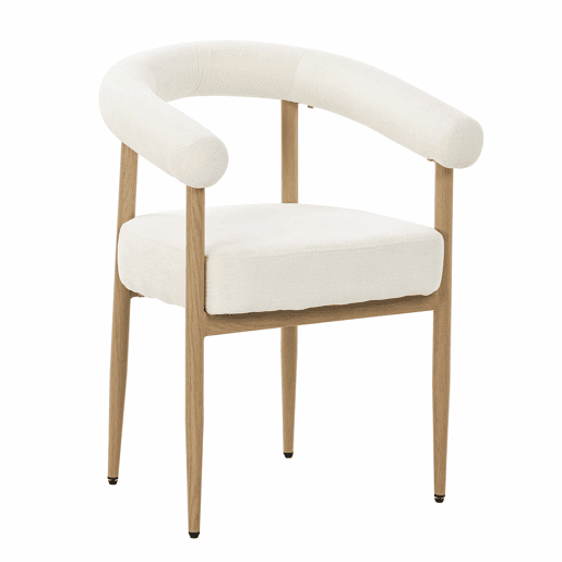 Conjunto de cadeiras de jantar (4 unidades) u2013 design moderno estofado com estrutura metálica resistente, cadeiras de cozinha confortáveis u2013 branco