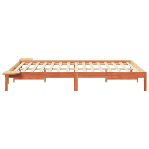 Estrutura de Cama de casal moderno com Mesas Laterais Marrom Cera 160 x 210 cm