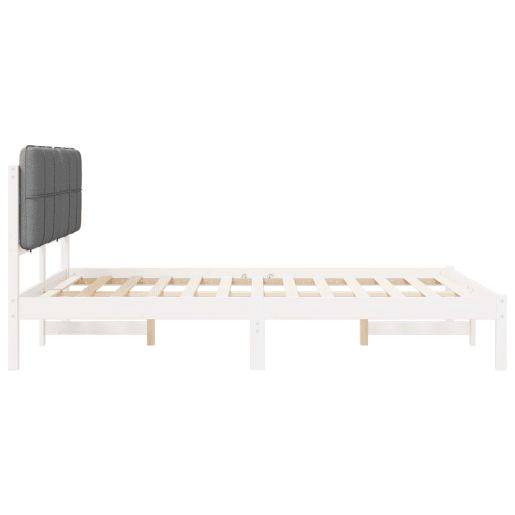 Estrutura de Cama de casal moderno com Cabeceira Estofada Cinzento-claro