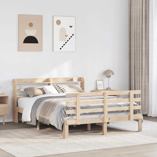 Estrutura De Cama De Casal c cabeceira - 135x190 cm pinho maciço