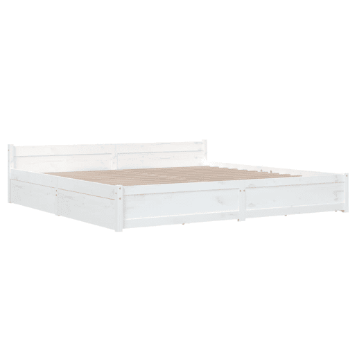 Estrutura Cama de casal moderno c gavetas - 180x200 cm tamanho Super King branco