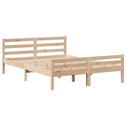 Estrutura De Cama De Casal c cabeceira - 150x200 cm pinho maciço Estrutura De Cama De Casal c cabeceira - 150x200 cm pinho maciço
