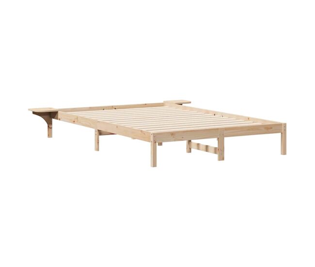 Estructura de cama doble matrimonial - con mesitas natural 140 x 220 cm