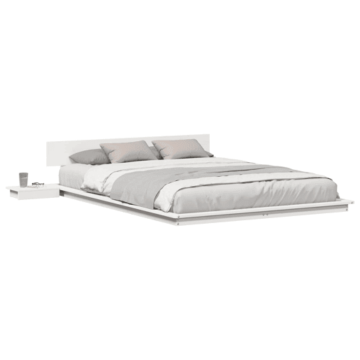 Estrutura da Cama de casal simple Branco 150 x 200 cm madeira