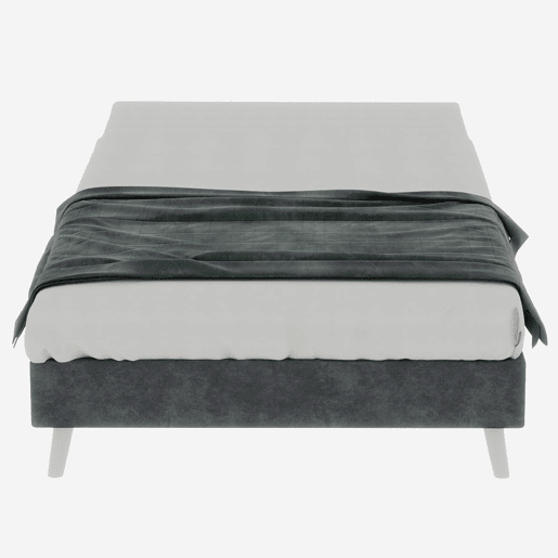 Cama Minimalista 90x200 - Base Baixa, Estilo Moderno, Veludo Holandês - Cinza