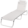 Aktive Espreguiçadeira de praia multiposições 186x49x30 cm bege com almofada