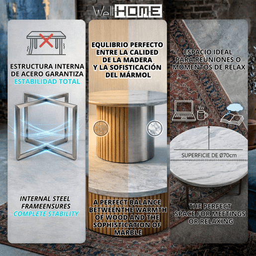 Mesa de centro 'Homelya' da Well Home em MDF Mesa de centro 'Homelya' da Well Home em MDF