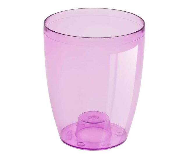 Macetero orquídea de plastico coubi orchid en color violeta transparente 13,2 (largo) x 13,2 (ancho) x 16 (altura) cm