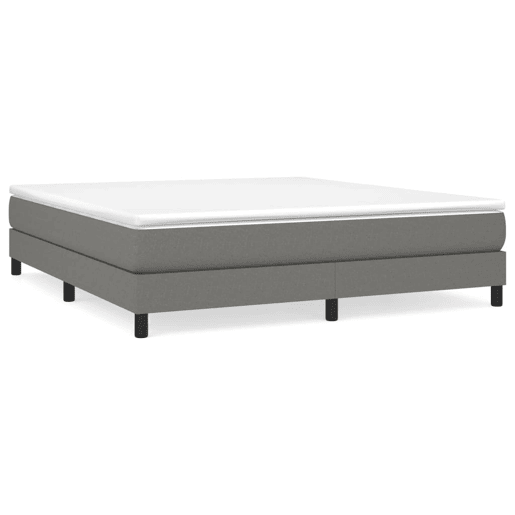Estrutura de Cama de casal moderno com molas 180x200 cm tecido cinzento-escuro