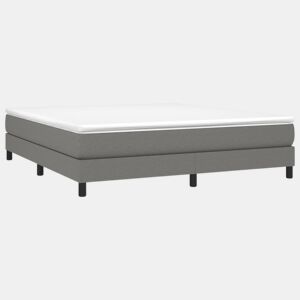 Estrutura de Cama de casal moderno com molas 180x200 cm tecido cinzento-escuro
