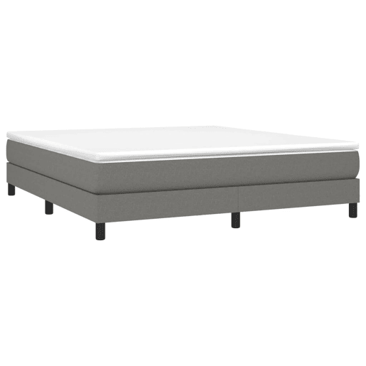 Estrutura de Cama de casal moderno com molas 180x200 cm tecido cinzento-escuro