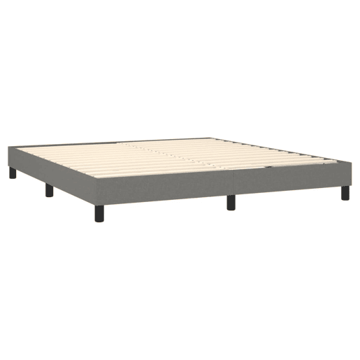 Estrutura de Cama de casal moderno com molas 180x200 cm tecido cinzento-escuro