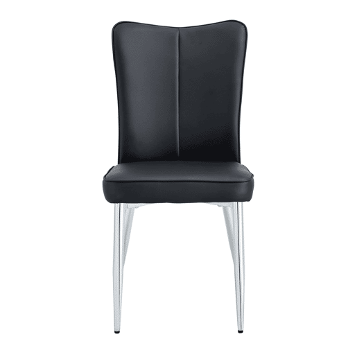 Cadeiras de sala de jantar 2 unidades 89 cm - modernas PU, pernas metálicas - preto prateado