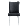 Cadeiras de sala de jantar 2 unidades 89 cm - modernas PU, pernas metálicas - preto prateado