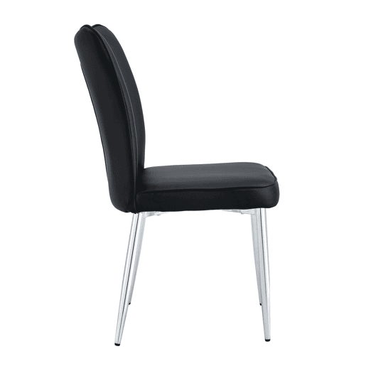 Cadeiras de sala de jantar 2 unidades 89 cm - modernas PU, pernas metálicas - preto prateado