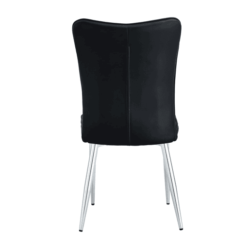 Cadeiras de sala de jantar 2 unidades 89 cm - modernas PU, pernas metálicas - preto prateado