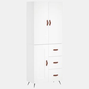 Armário alto - Bufete - Móvel de apoio 69,5x34x180 cm derivados de madeira branco pt664