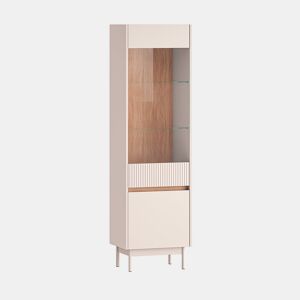 Armário expositor de 2 portas Connie Cashmere e madeira