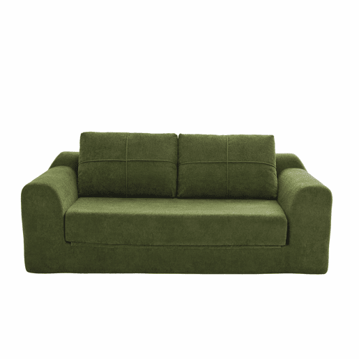 Sofá 2 em 1 179×95×79 cm - Transformável em cama, sem braços, dobrável, sofá de chão, compacto na caixa - Verde Exército