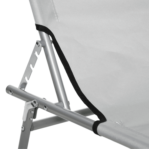 Outsunny Conjunto de 2 Espreguiçadeiras Dobráveis de Jardim Reclináveis com Toldo Desmontável com Ângulo Regulável e Encosto Ajustável em 4 Níveis para Varanda Piscina Pátio 187x58x36 cm Cinzento Claro