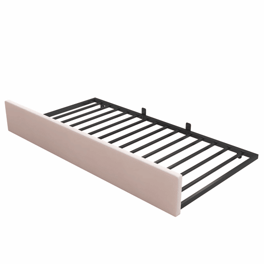 Sofá-cama com cama extraível 90x200 cm  90x190 cm - em forma de L, veludo, design com coroa e grelha, poupa espaço para quartos infantis e de hóspedes, sem colchão - rosa