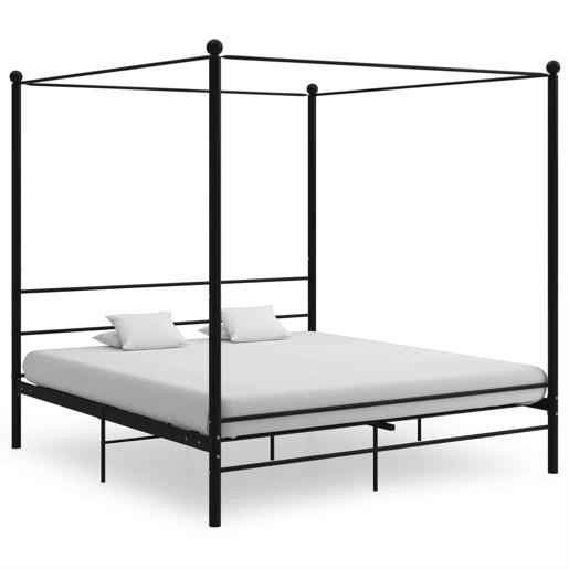 Estrutura De Cama de casal simple De Casal Simple - dossel 180x200 cm metal preto