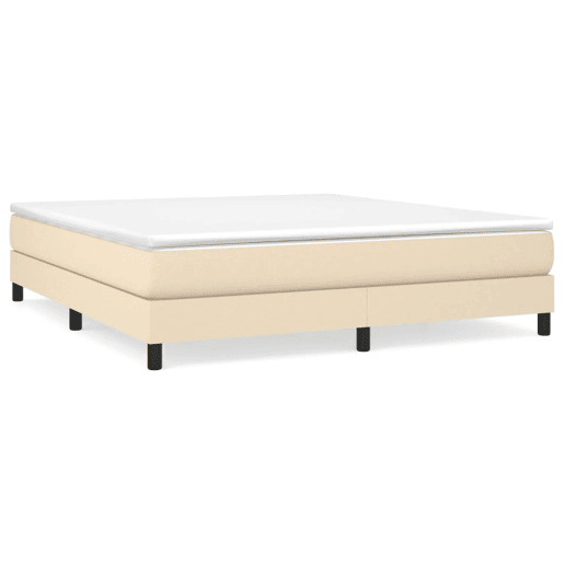 Estrutura de Cama de casal moderno com molas 180x200 cm tecido cor creme