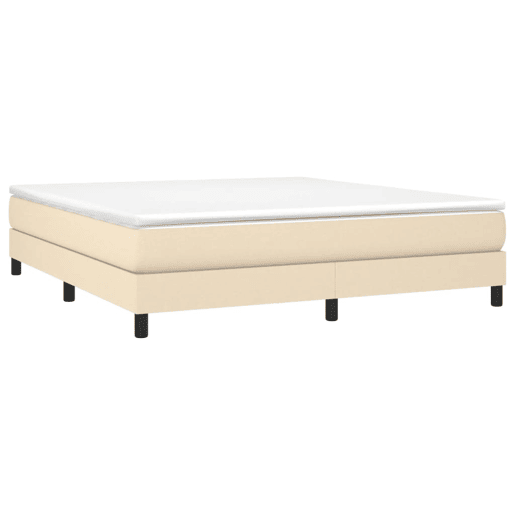 Estrutura de Cama de casal moderno com molas 180x200 cm tecido cor creme