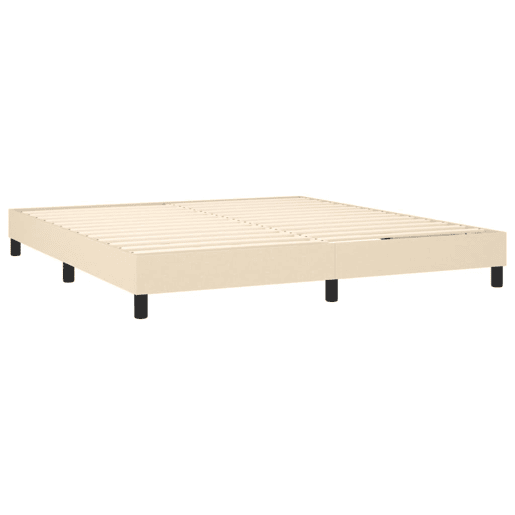 Estrutura de Cama de casal moderno com molas 180x200 cm tecido cor creme