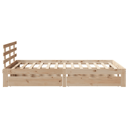 Estrutura De Cama De Casal Moderno c gavetas - 140x190 cm madeira de pinho maciça